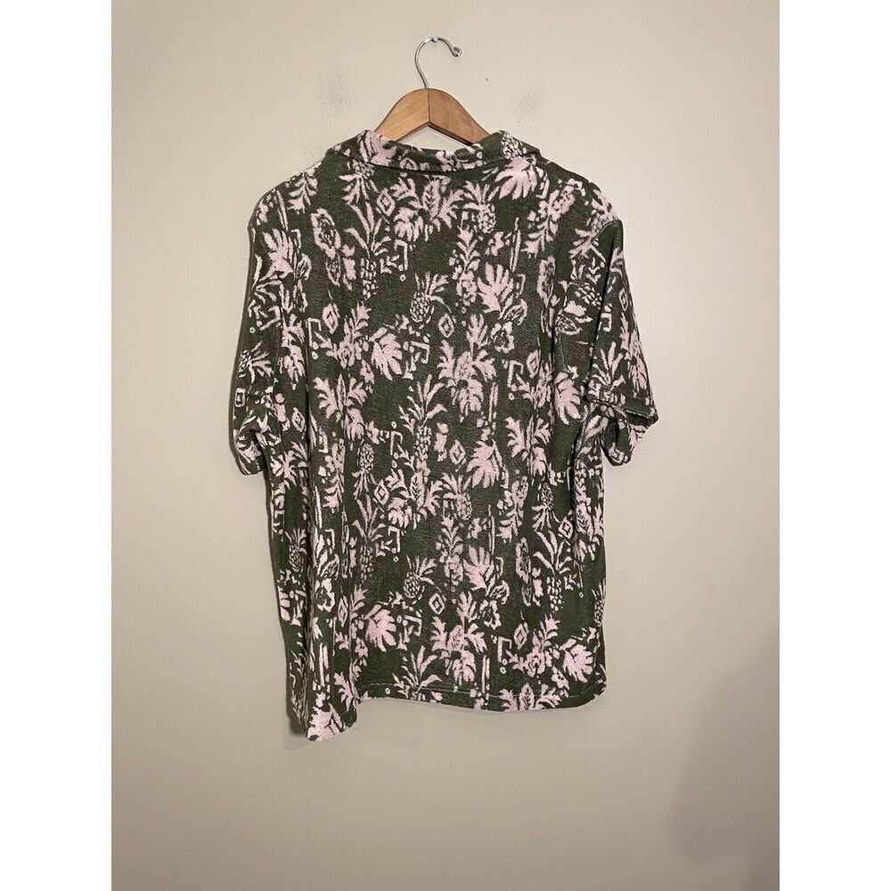 THE UPSIDE Cocos Stella Terry Top Olive Short Sleeve Button Size Large Floral NW - Picture 3 of 5